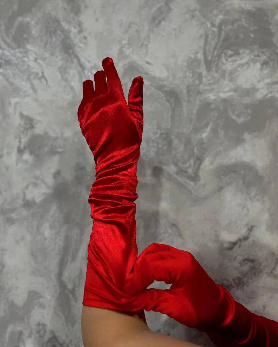 Satynowe rękawiczki